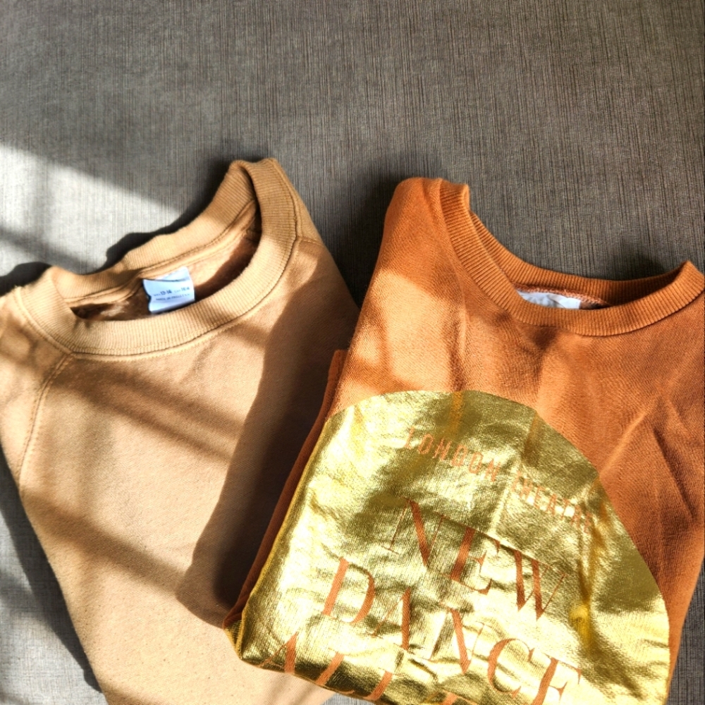 Zara 2 Sweaters Size 11/12, 13/14 Colors Copper and Khaki